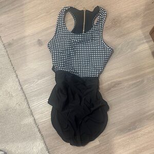 Albion Black and White Checkered One Piece Swimsuit